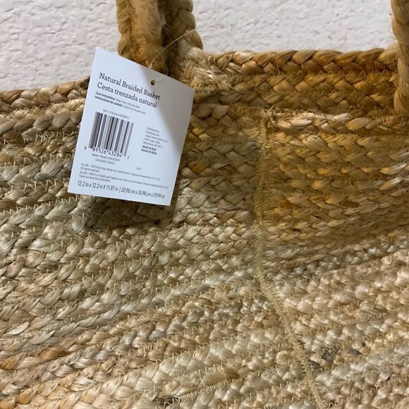 COPY - Allen Roth Natural Jute Woven Shopping Tote Basket Beige Brown, Carry Ha… - Picture 7 of 13